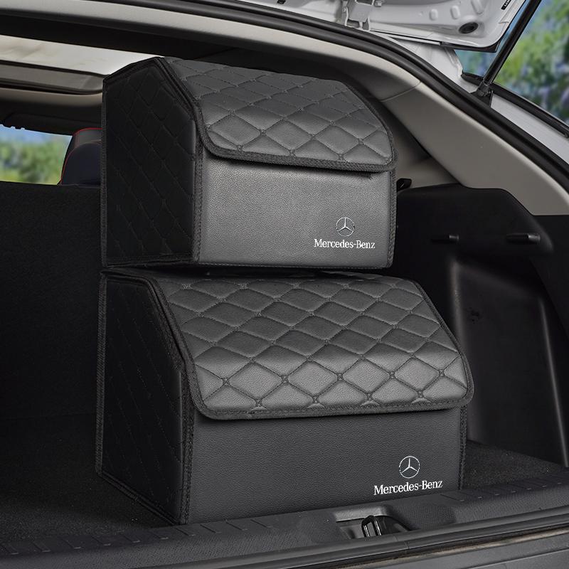 GLC GLB Kožený kufr Organizér do kufru auta Skládací úložný box Pro Mercedes Benz AMG W204 W205 W203 W211 W212 W213 W201