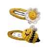 2PCS Honeybee Theme Hair Clip Set Korean Styles Hairpin Fashionable Hair Ornament Festival Decorative Hair Clip Hair Tie