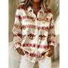 Camicia da Donna Natalizia Grafica Fiocco di Neve Vintage Elegante Moderna Manica Lunga Collo Camicia Top Regolari Abbigliamento Quotidiano Autunno Inverno