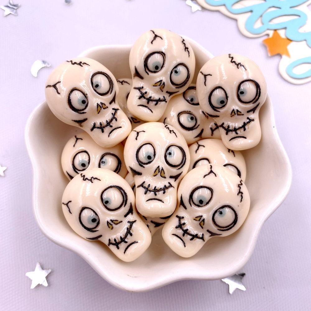 

8 шт. смоляных милых красочных 3D-фигурок в виде летучей мыши, тыквы, совы, черепа, головы, декора из плоского камня своими руками для альбома на Хэллоуин