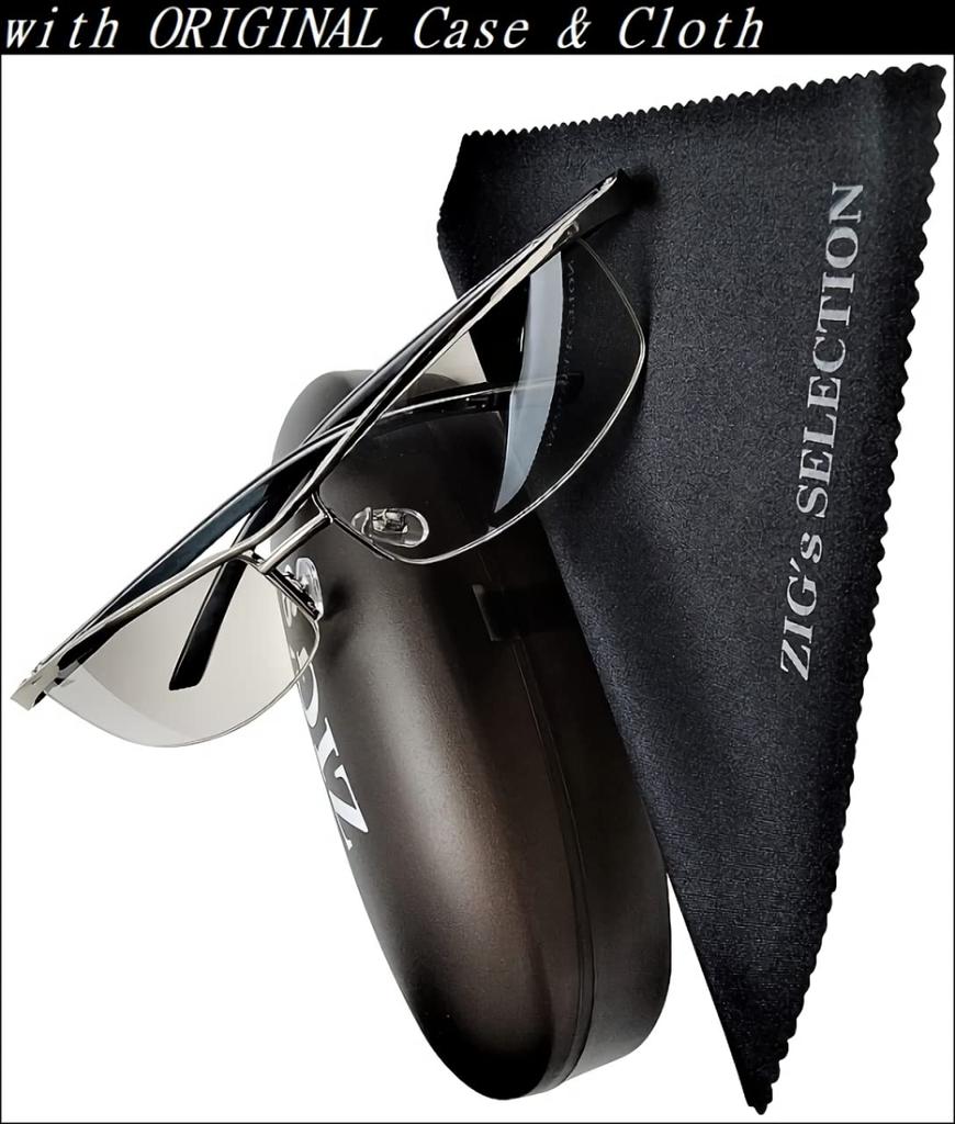 Perfect for All Day and Light Light Half UV400 Half Rim ZIG's Men's Sunglasses, Seasons, Night, Driving, Outdoors, Casual, Colors, Brown, Mirror,