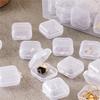 5/10/50/100PCS Transparent Square Plastic Jewelry Box Organizer With Individual Ring Slot For Rings Necklaces Earrings Storage