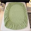 3Pcs Carved Velvet Fitted Bed Sheet With Elastic Band Milk Velvet Mattress Cover Fleece Mattress Protective Cover