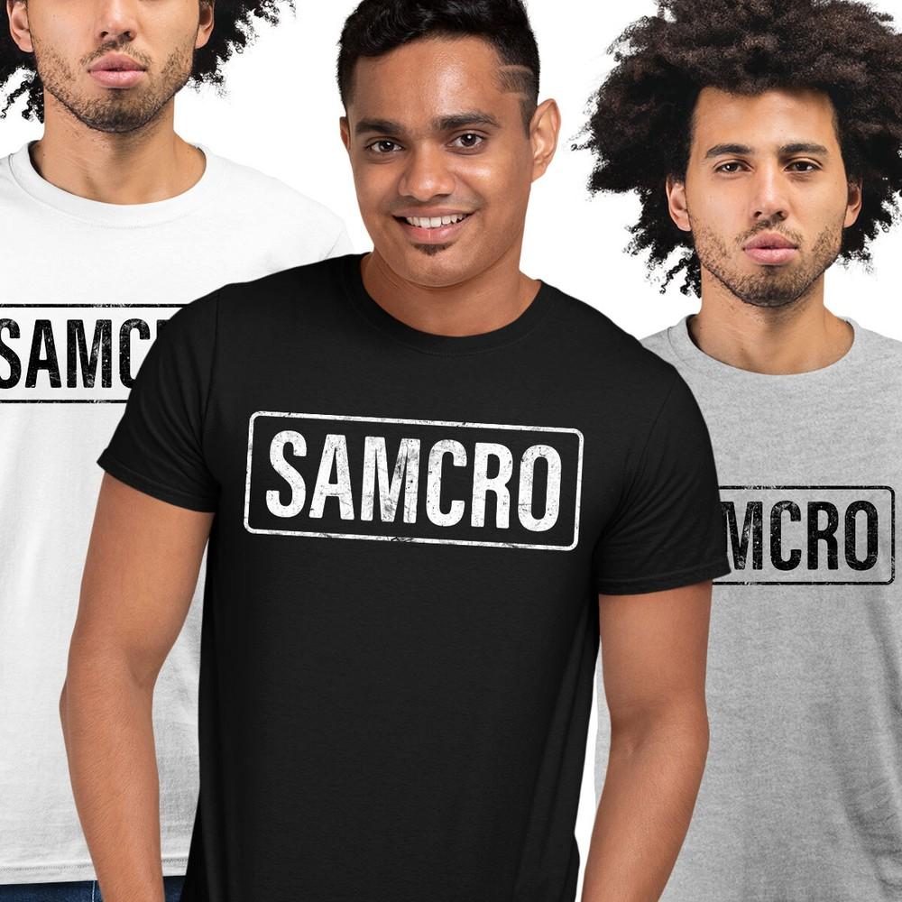 Samcro Motorcycle Biker Inspired Anarchy Motorbike Design Unisex Top TShirt L