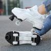 Scarpe Deformabili da Camminata a Quattro Ruote per Adulti Pattini a Rotelle da Uomo e Donna Pattini per Bambini Scarpe Sportive a Due Ruote per Bambini e Bambine