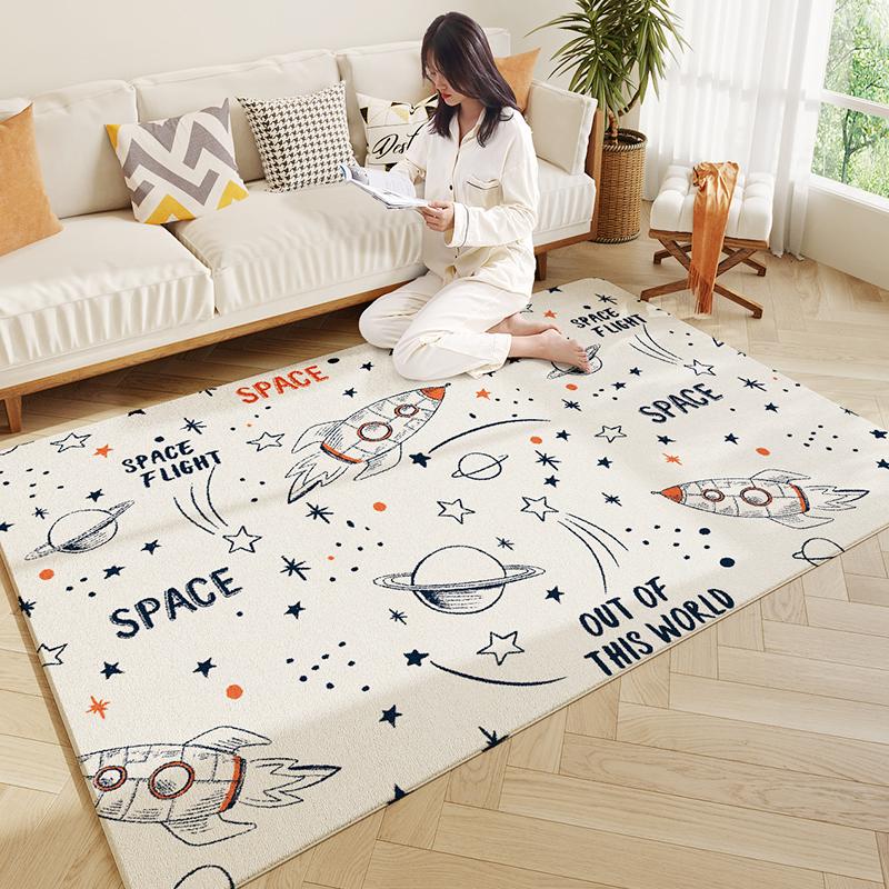Modern Cartoon Space Rocket Carpet Living Room Carpet Children Room Crawling Rug Kitchen Bathroom Hallway Non-slip Floor Mat
