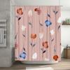 Delightful Pink Watercolor Floral Shower Curtain Modern Bathroom Decor For Home Decoration