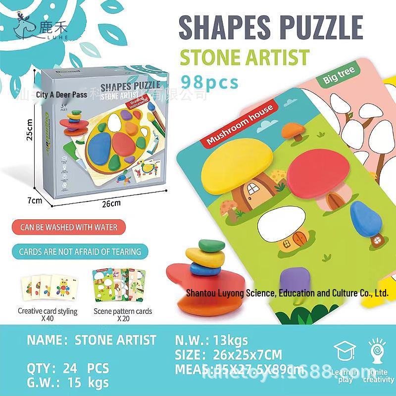 Rainbow Pebbles Stacking Game: Educational Tool & Interactive Logical Thinking Toy for Children