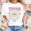 Tennis Club Printed Pattern T-Shirt for Women's Basic Cute Beach Vacation Regular Fashion Style Summer Street Trendy T-Shirt