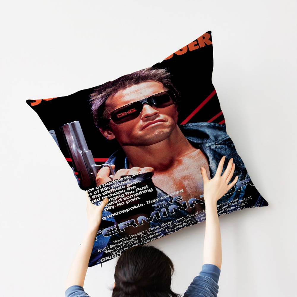 80er Jahre Film TV Der Terminator Kissenbezug Auto Überwurf Kissenbezug für Sofa Auto Weihnachtsgeschenk 40x40cm 45x45cm