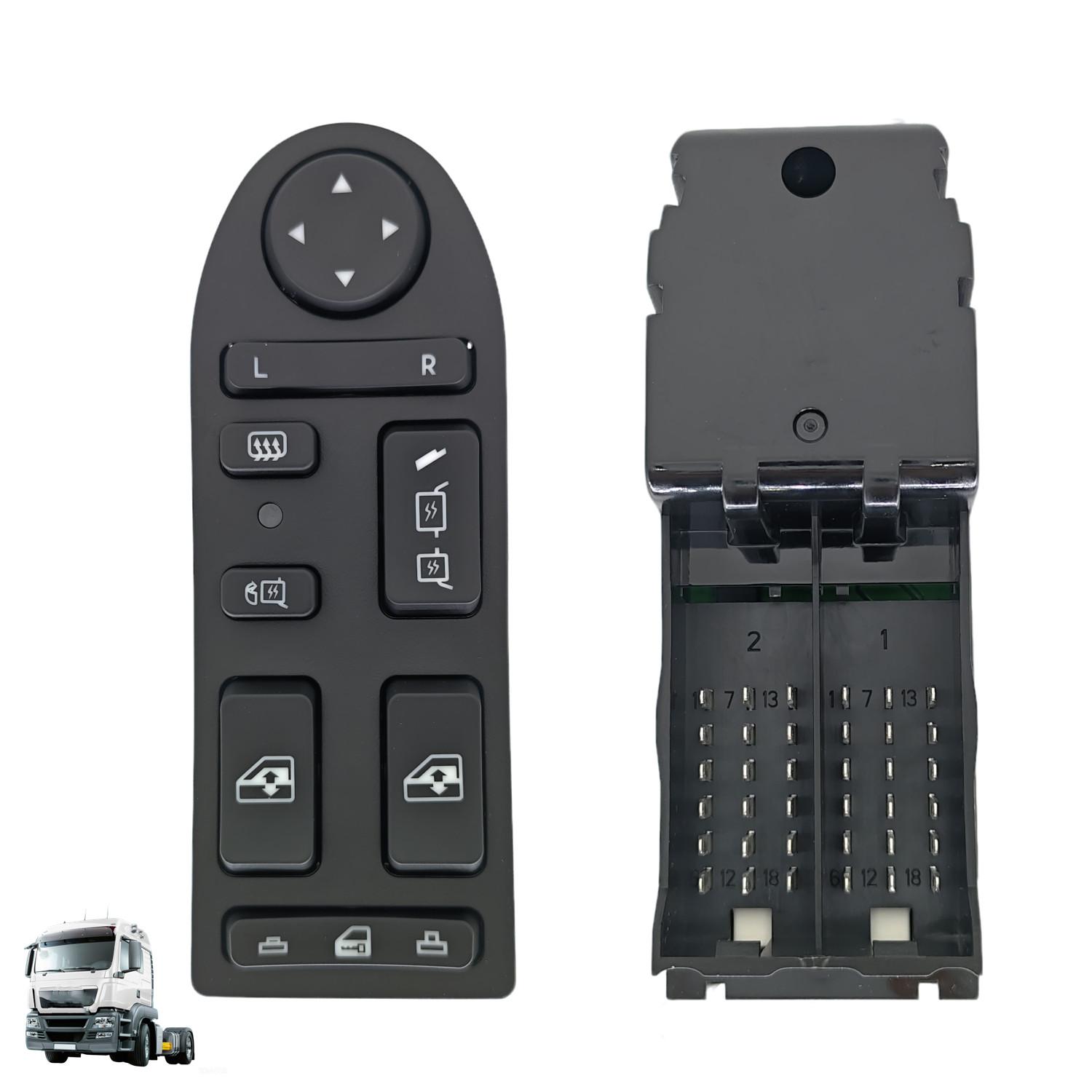 Power Master Window Switch 24V For MAN TGATGL TGM TGS TGX Truck 81258067098 81258067097 81258067029 81258067101 81258067098-FL