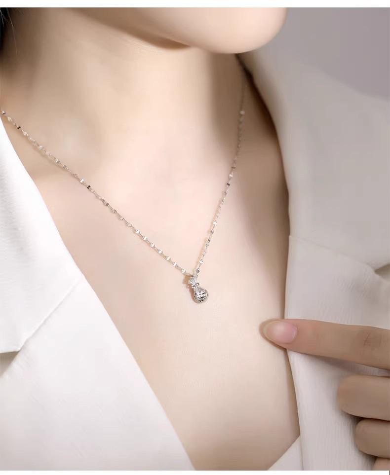 Exquisite Sterling Silver 999 Lucky Necklace: High-End Luxury Choker for Women – Perfect Best Friend Gift