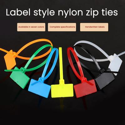100 Pcs Nylon Marker Cable Zip Ties Self-Locking Zip Tags with Write On Cord Label for Electronics Network Ethernet Wire Organization