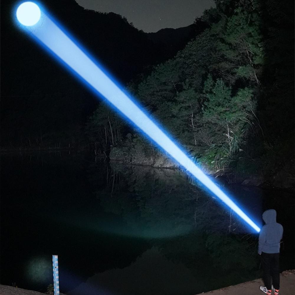 Strong Light Flashlight White Laser Aluminum Alloy Zoomable Outdoor Lighting Flashlight Outdoor Lamp Emergency for Fishing