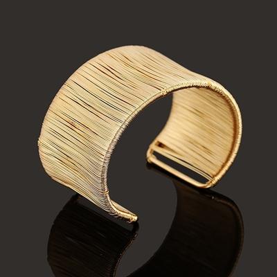 Neue Punk Gold Silber Farbe Charme Armband Armreif Eisen Draht Breite Öffnung Armbänder Mode Schmuck Für Frauen Mädchen Geschenke