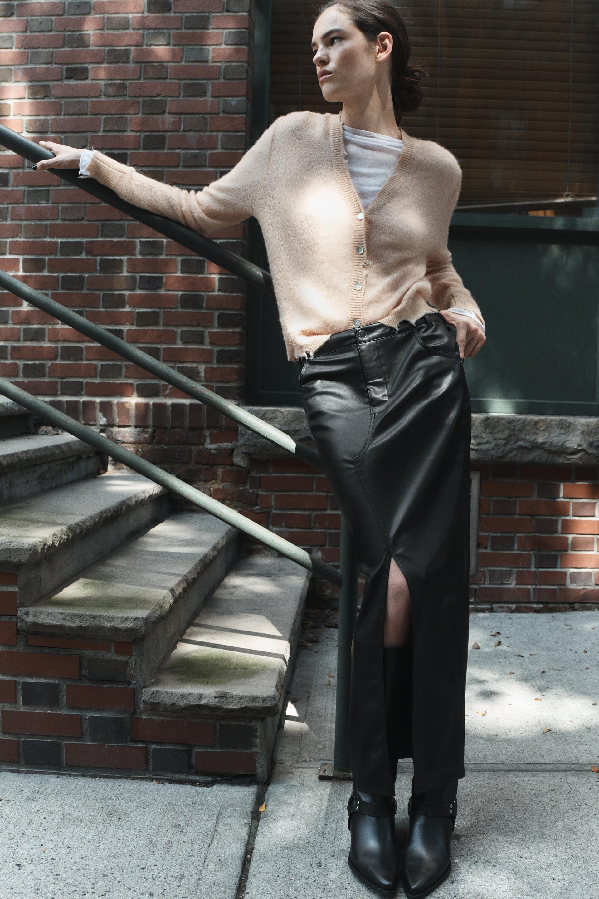 

ЮБКА МИДИ ИЗ ИСКУССТВЕННОЙ КОЖИ