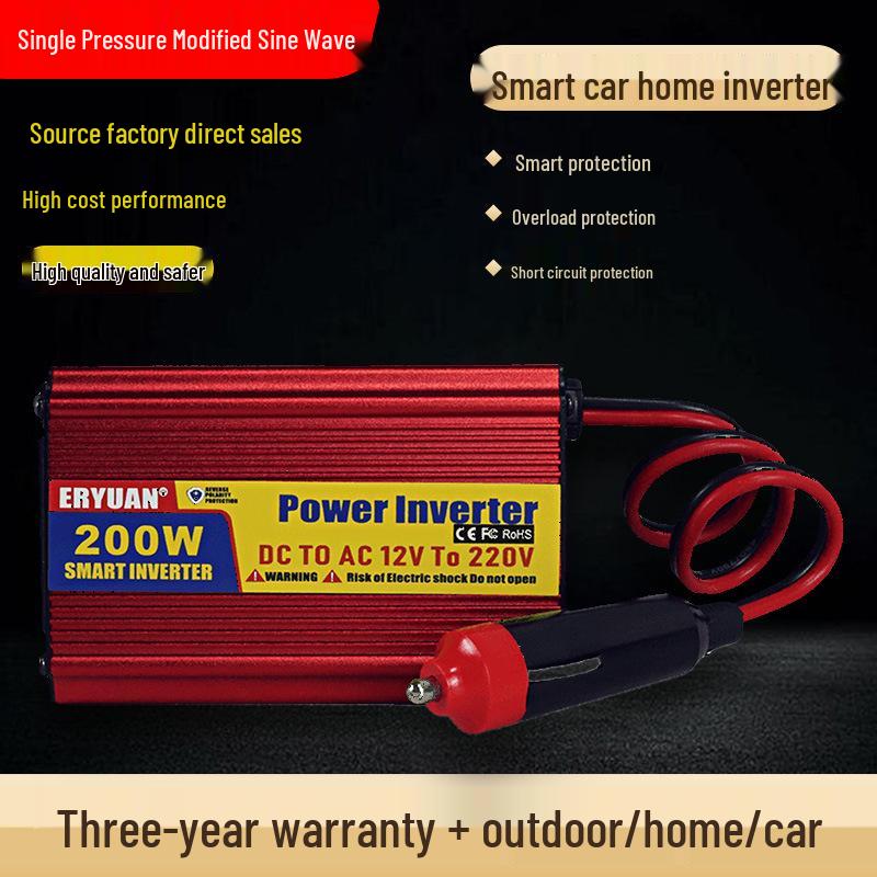 

200W/300W/500W Solar Car Inverter 12V/24V/60V to Dual Voltage 110V/220V 300W 12V to 220V