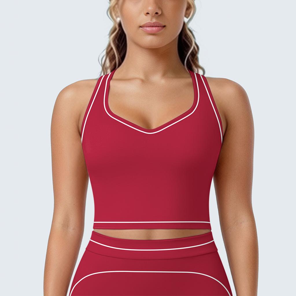 New contrasting color tight high elastic breathable yoga suit six-piece sports running fitness yoga suit women