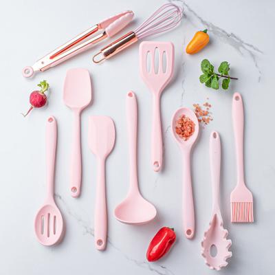 Mini Silicone Kitchenware Cooking Utensils Set Pink Non-stick Cookware Spatula Shovel Spoon Egg Beaters Kitchen Cooking Tool Set