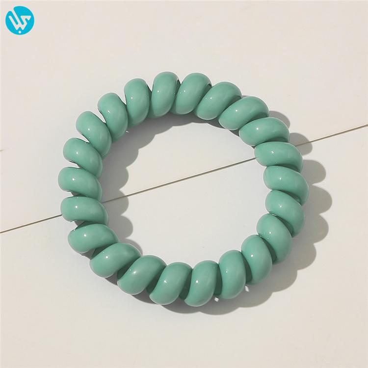 Women Spring Hair Ties Elastic Hair Band Custom Ponytail Holder Telephone Line Phone Cord Hair Ring