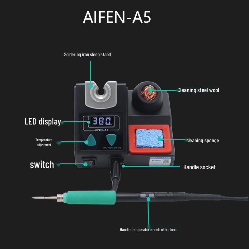 Aifeng A5 Soldering Station 2023 - 2-Sec Tin Melt, Instant Heat, Auto Sleep Electric Soldering Iron 210.