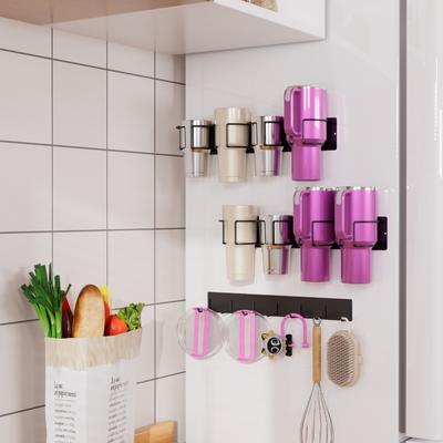 Nouveau Porte-gobelet Magnétique Pratique Acier au Carbone Organisateur de Bouteille d'Eau Organisateur de Rangement pour Tasses Porte-réfrigérateur