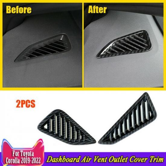 For Toyota Corolla -2024 Carbon Fiber Dashboard Air Vent Outlet Cover Trim