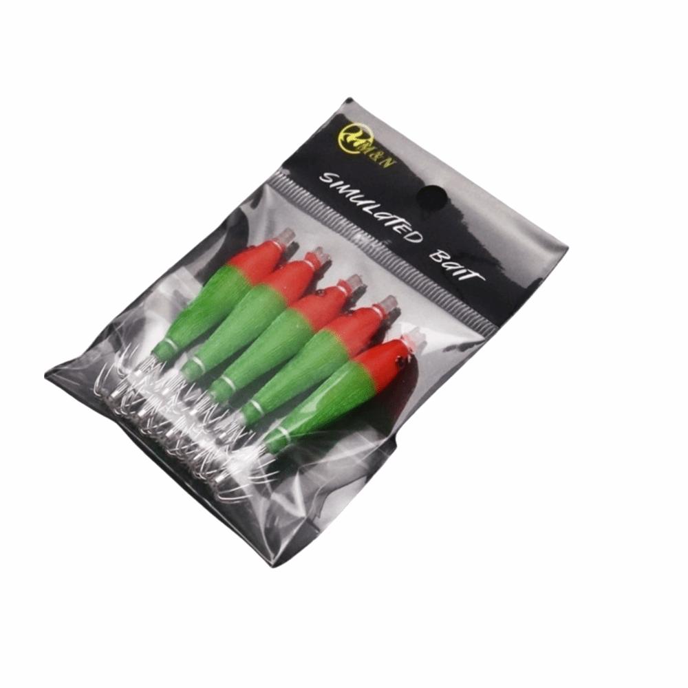 5pcs/bag Luminous UV Wood Shrimp Bait Blowing Tube Pesca Fishing Hook  Freshwater Fishing