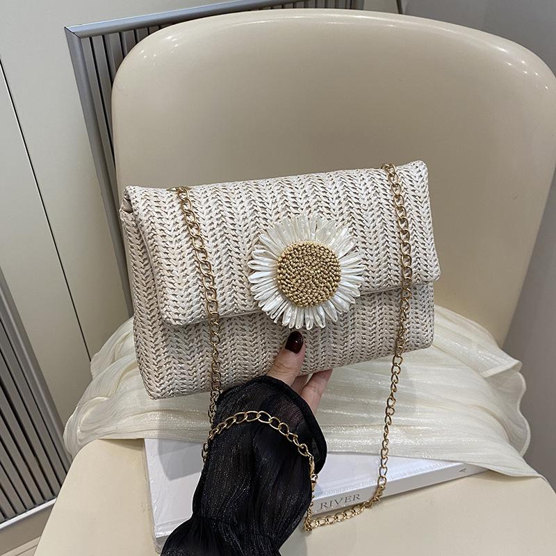 

2024 лето новая плетеная сумка женская нишевый тренд сумка на плечо повседневная сумка-мессенджер для работы повседневная сумочка белый