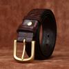 3.8Cm Retro Fashion Trend Versatile First-Layer Cowhide Woven Belt Men'S Genuine Leather Copper Buckle Woven Belt