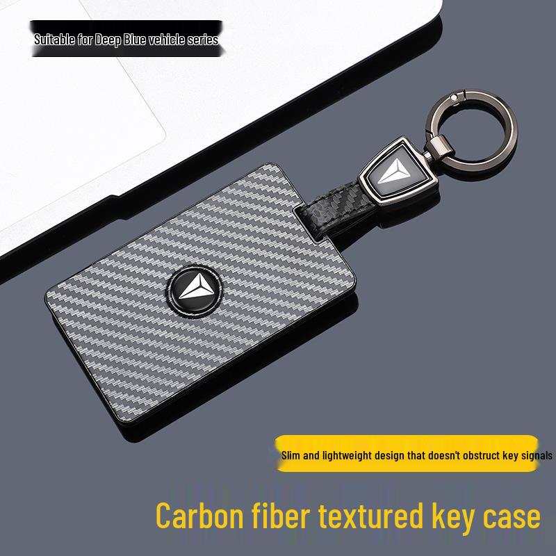 Tiefblau L07 Kohlefaser ABS Smart Key Hülle für Changan