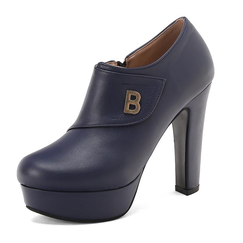 

Women s high-heeled single shoes spring and summer new sexy European and American style waterproof table thick heel large size low-top shoes 50 синій