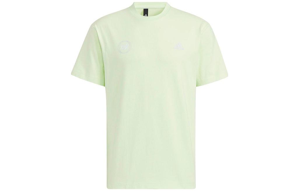 Adidas T Shirts Men s Yellow Green Crew Neck Moderate Straight Fit HI3283 XL