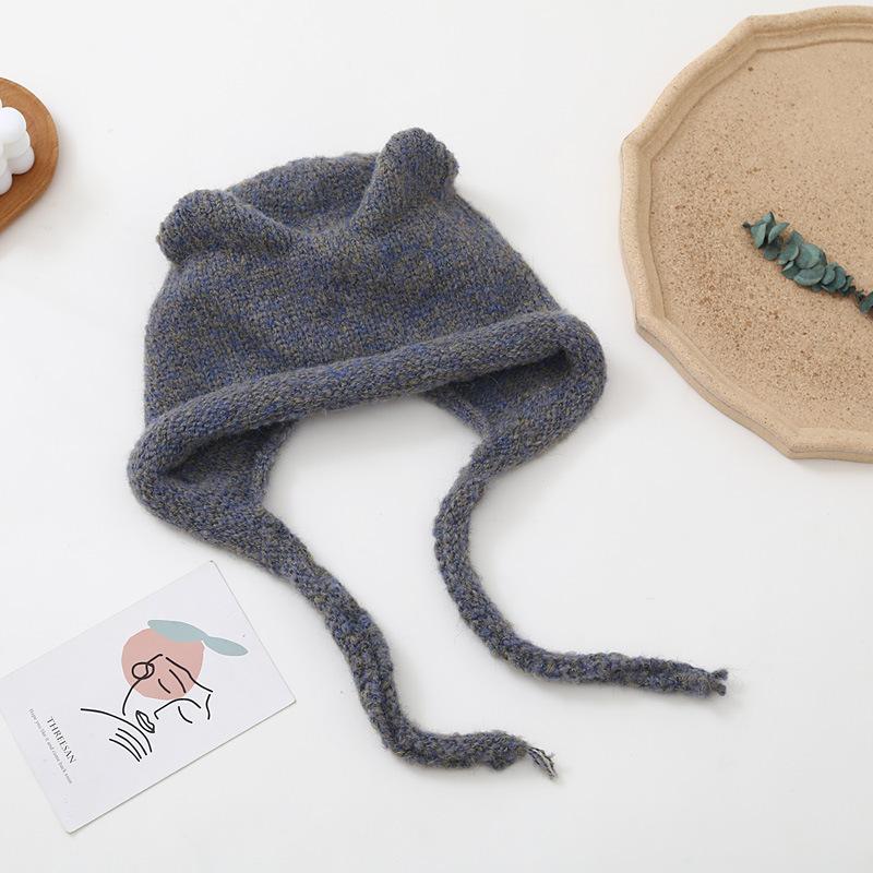 

Модная шапка-ушанка вязаная женская осенне-зимняя мохеровая теплая лыжная шапка студенческая шапка Fashion and versatile, warm and elastic