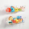Transparent Wall-Mounted Organizer No Drill Drain Holes Toy Storage Organizer Multi-Purpose Bath Toy Holder Kitchen