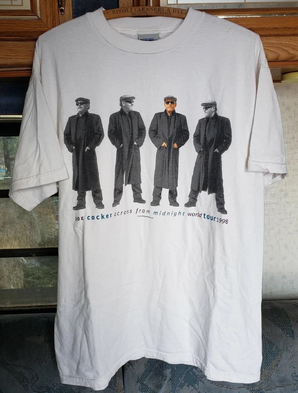 Vintage 1997 Joe Cocker Across From Midnight World Tour Mens XL Concert T-shirt S