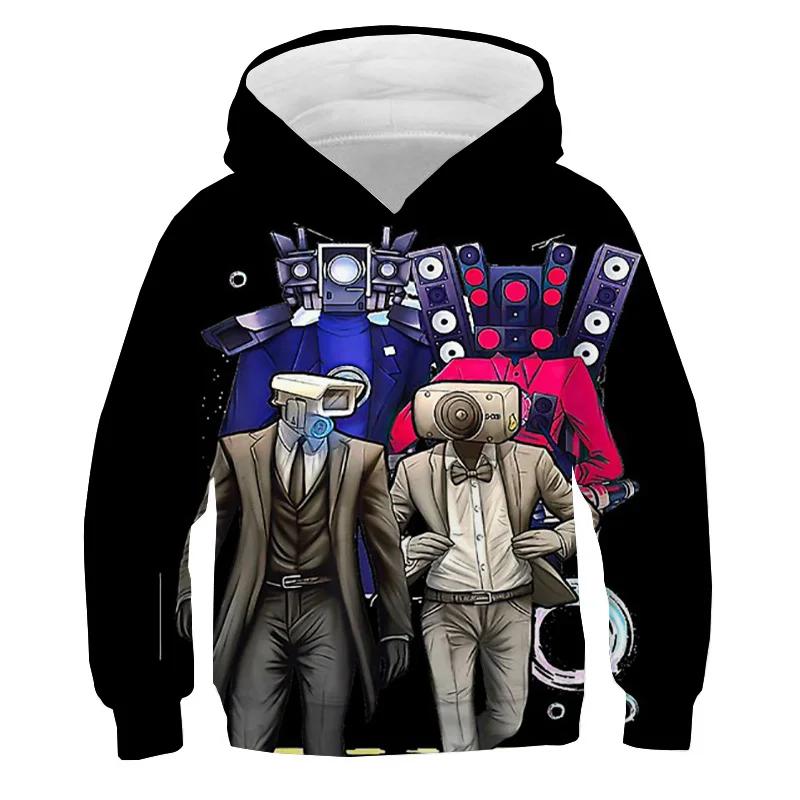 Bluza z nadrukiem Skibidi Toilet dla dzieci Jesień Zima Ubrania Dziecięca Bluza Titan Speakerman Bluzy dla chłopców Dziewczęcy Sweter z kapturem Cartoon