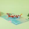 3D Pop-Up Dragon Boats Cards Chinese Dragon Boats Festival Greeting Card with Envelope Fathers Day Postcards Decoration