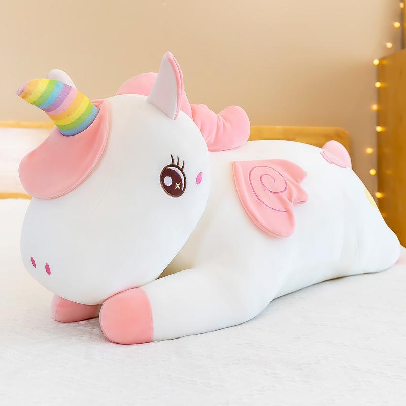 

Кукла-единорог Плюшевая кукла Кукла Милая Девочка Сон в кровати Длинная подушка-обнимашка 60cm белый