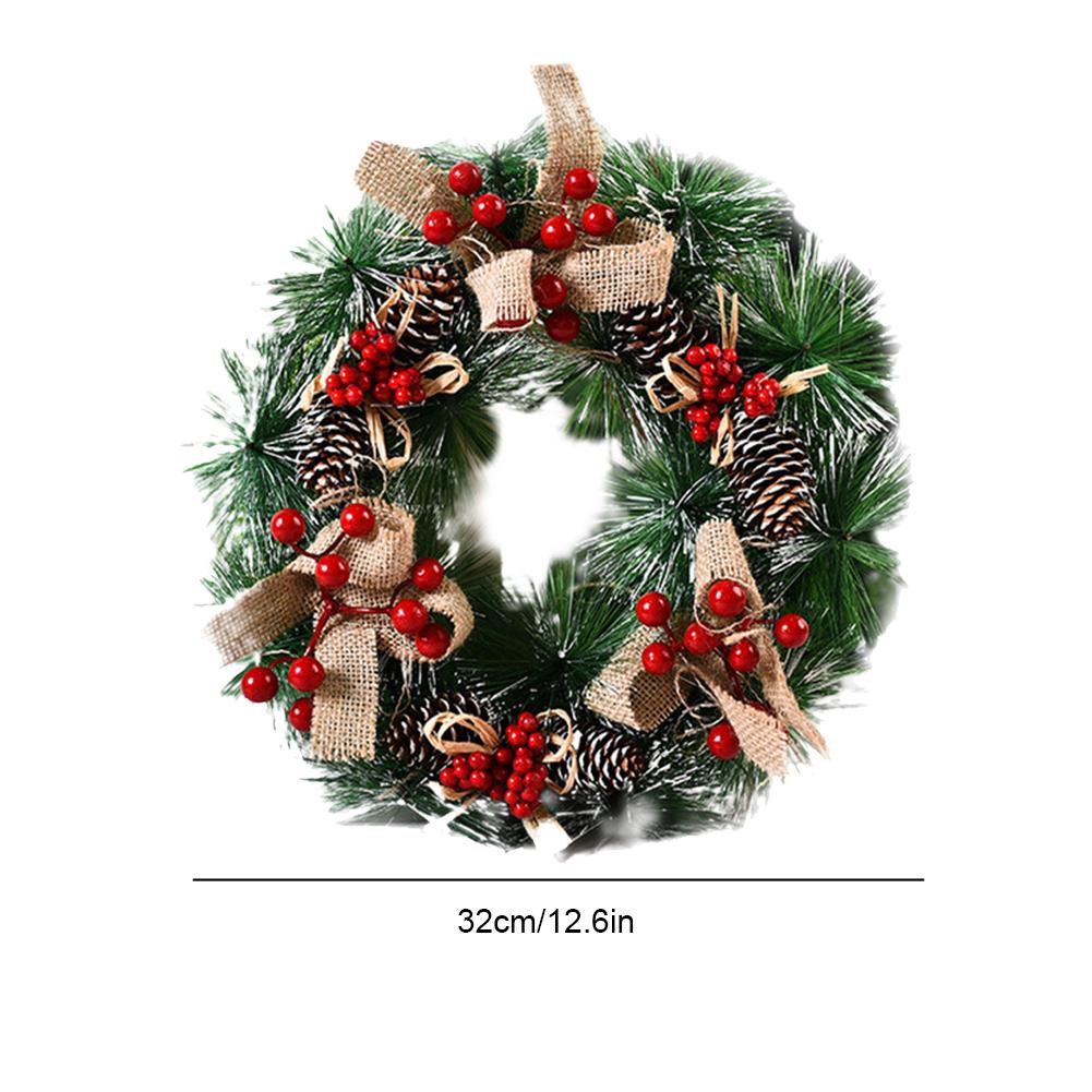2025 Christmas Wreath Front Door Wreath with Lights Window Wall Garland Christmas Decoration Art Wreath Ornaments 20/30/32/40CM