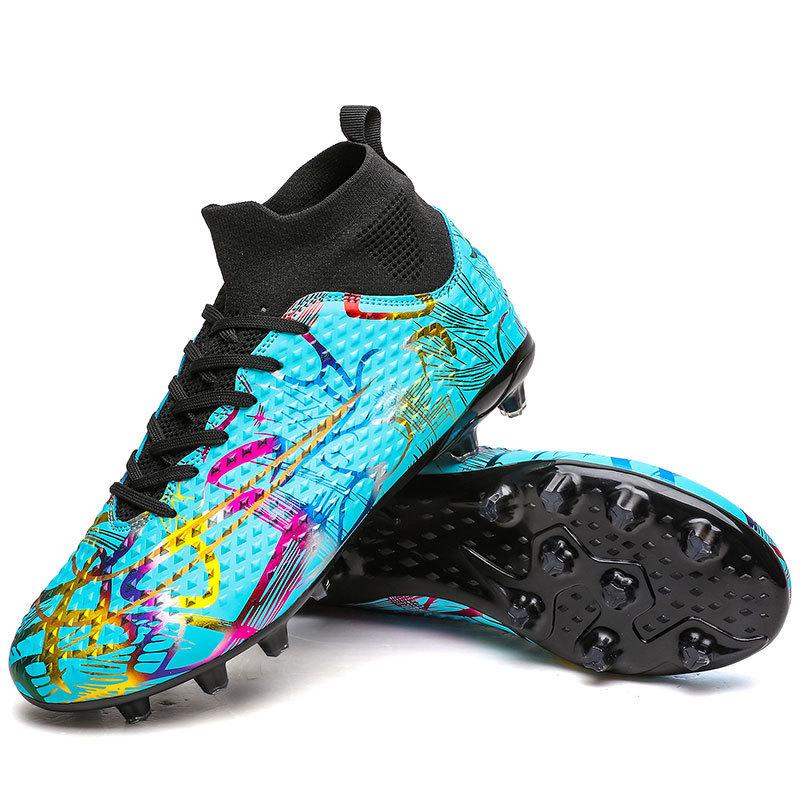 Nailed Flat Bottom Teen Nails Training Children Short Nails Football Shoes High Top Football Shoes Sneakers Men and Women