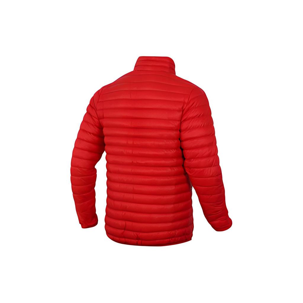 Adidas Unifarbene Daunenjacke mit Markenlogo-Print, Reißverschluss, Stehkragen mit Buchstaben, Herren-Oberbekleidung, Rot CY6111