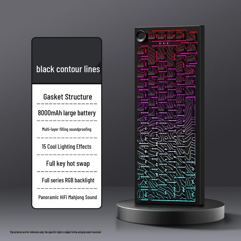 Customized K81 Three-Mode Color-Blocked Wired Gaming Mechanical Keyboard with Side-Engraved Keys