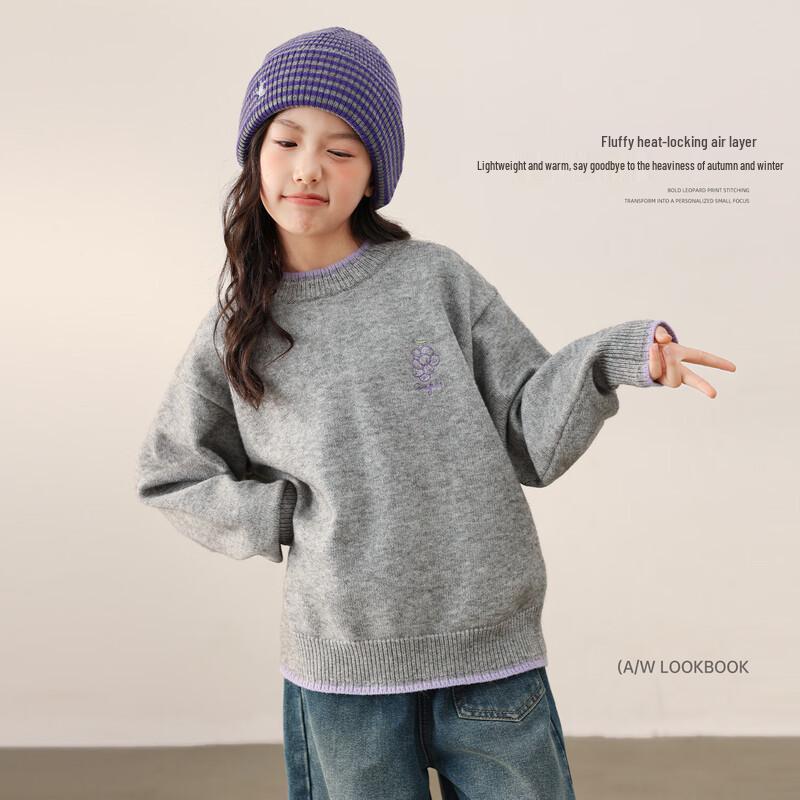 Теплый вязаный свитер LUSON для девочек, Осень/Зима 2025 150