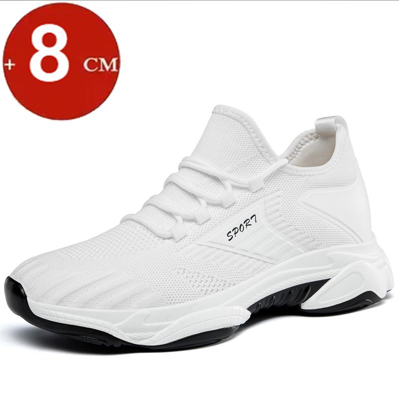 2025 Summer Mesh Elevator Shoes Men Casual Sneakers Breathable Sports Hidden 6cm 8cm Height Increasing Shoes Male Taller Lifting
