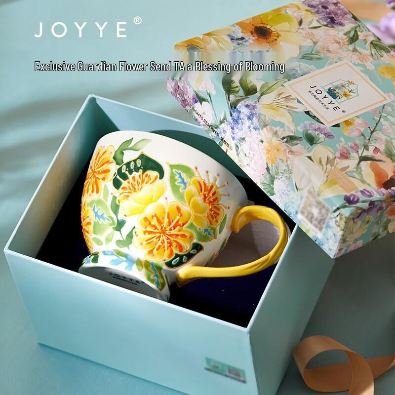 JOYYE Hand-painted Ceramic Floral Mug