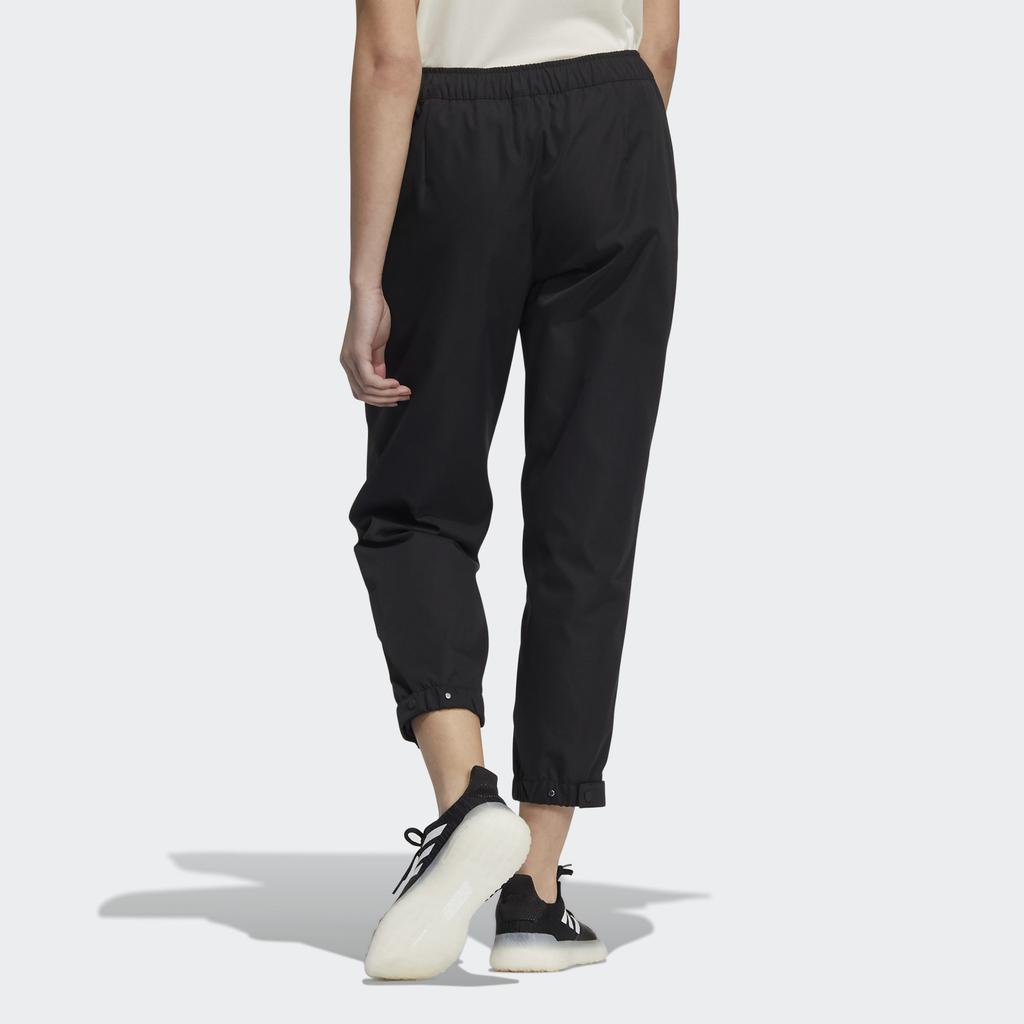 Adidas Elastic Button Waist Sports Capri Pants Women Bottoms Black H07388