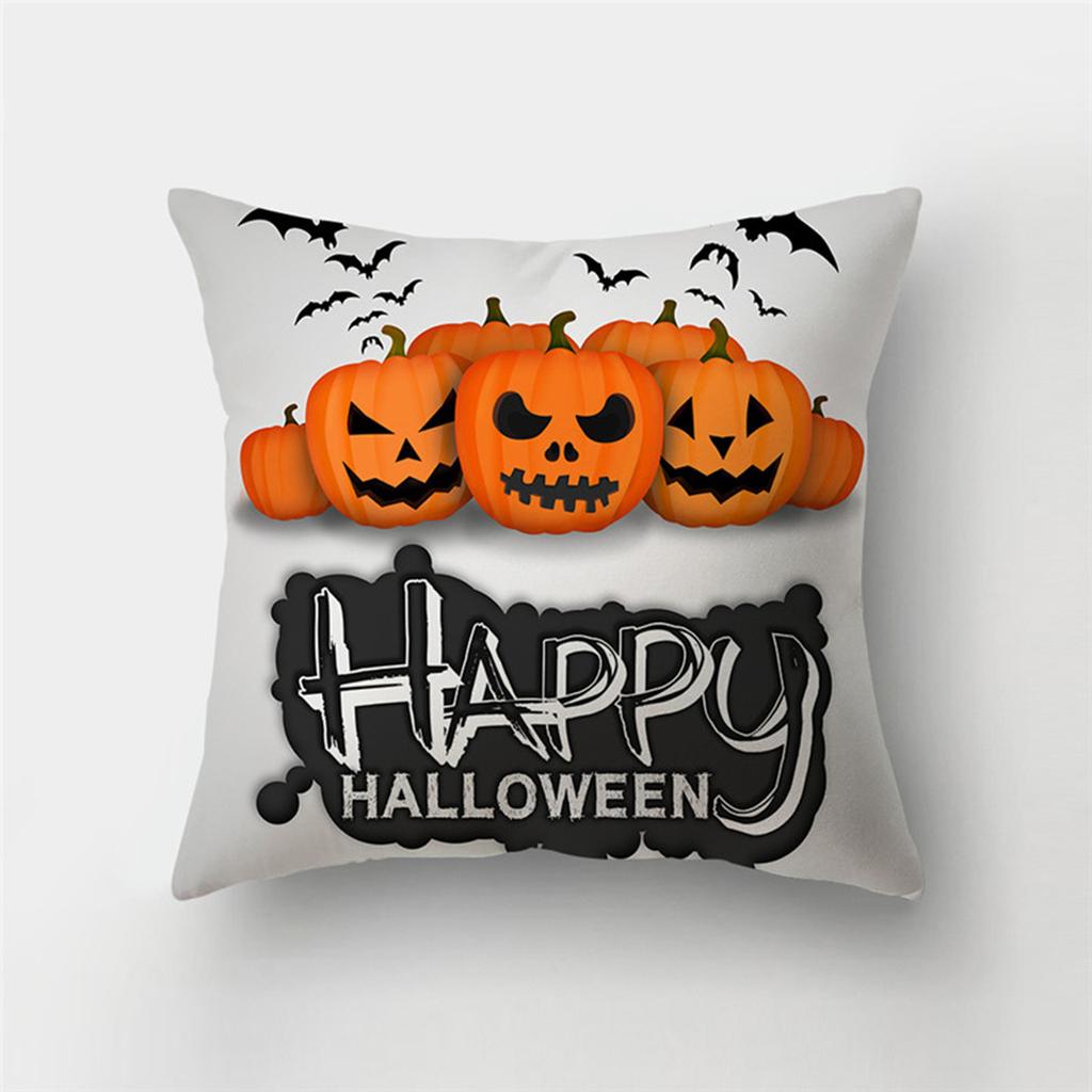 Halloween Theme Horror Pumpkin Print Pattern Cushion Cover Home Living Room Sofa Decoration Polyester Zipper Pillow Pillow Cover