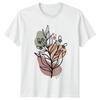 Abstract Line Art Botanical Minimalist Floral Womens T-Shirt Boho Nature