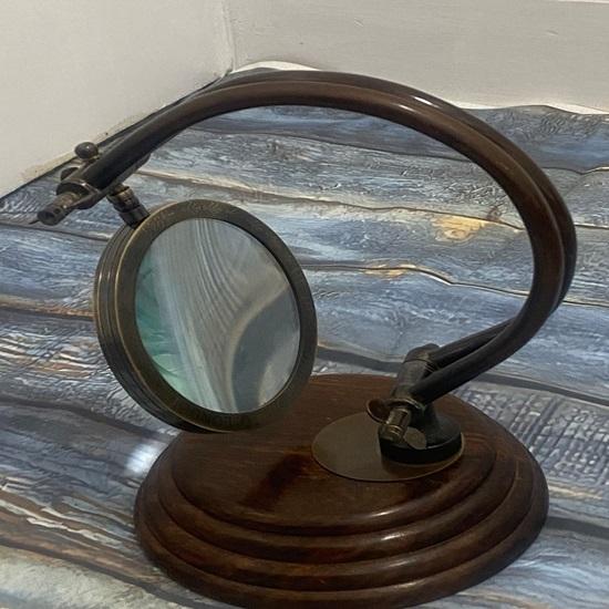 Brass Magnifier Maritime Adjustable Stand Magnifying Glass Desk Top Wonderful Home or Office Decor